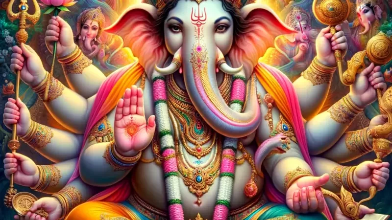 Taruna Ganapati: The Youthful Lord with Eight Arms