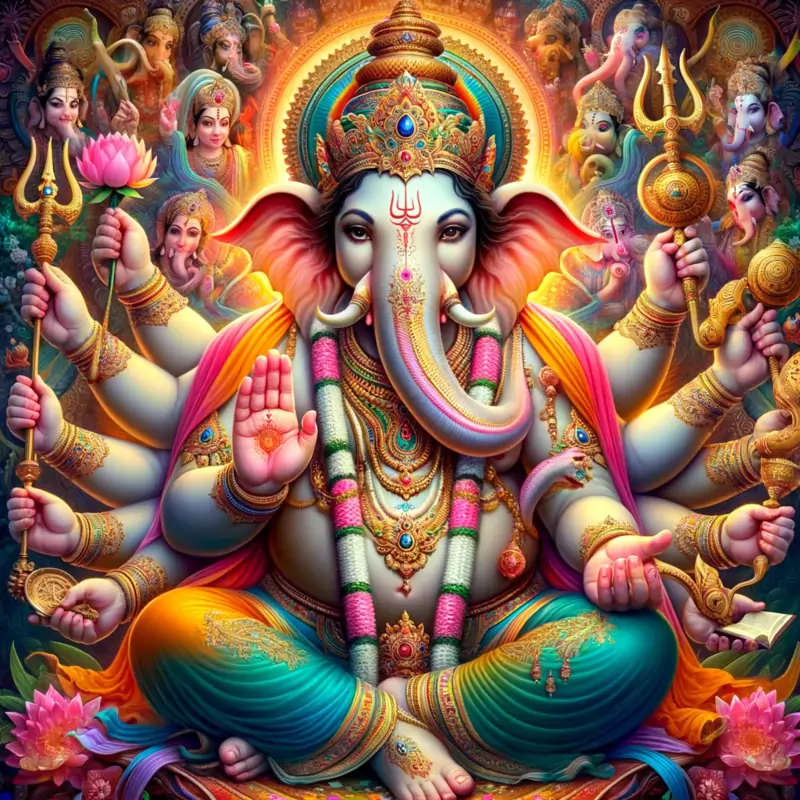 Taruna Ganapati: The Youthful Lord with Eight Arms